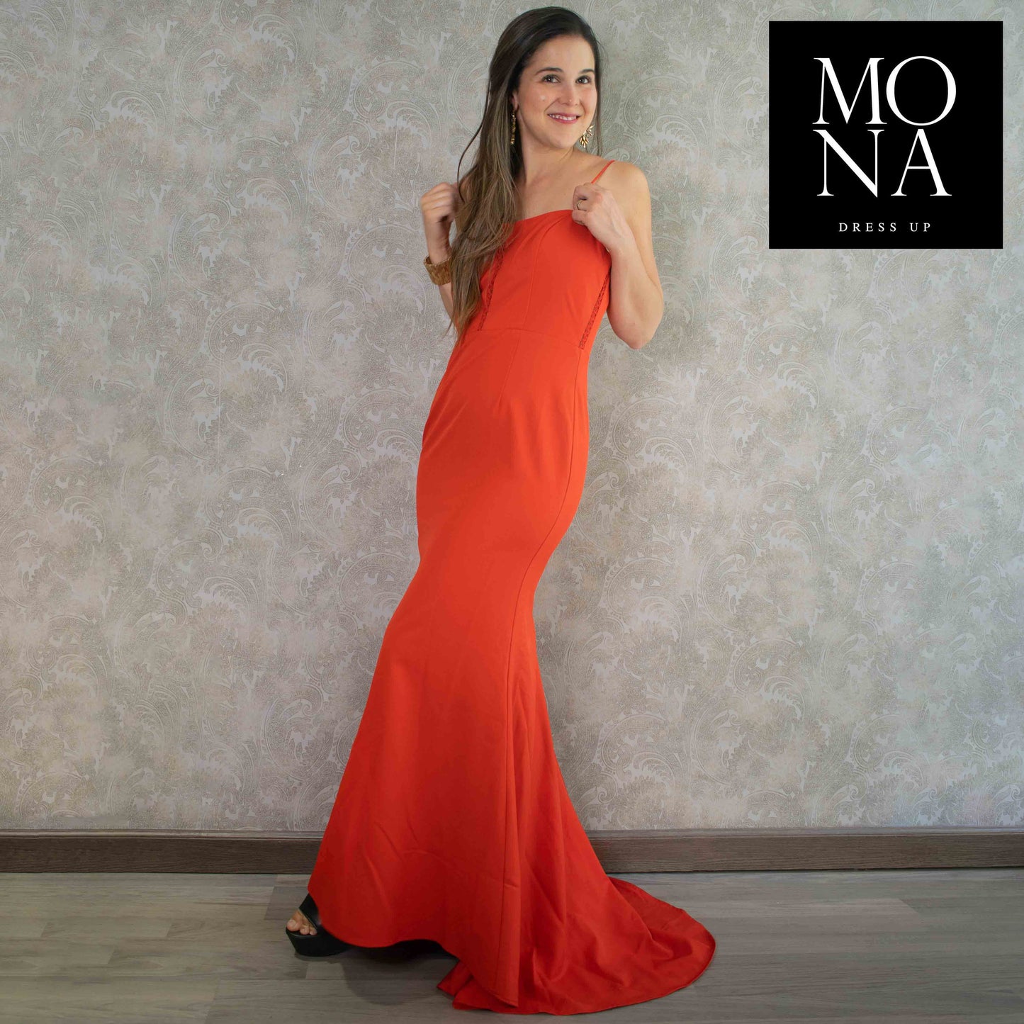 VESTIDO LARGO SELENA ROJO