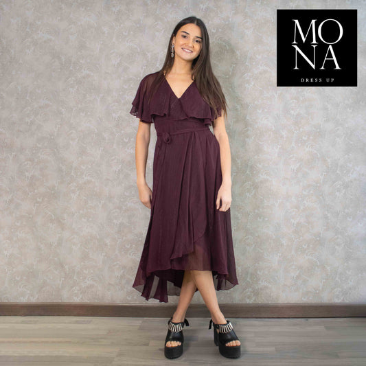 VESTIDO MIDI MILA BERENJENA