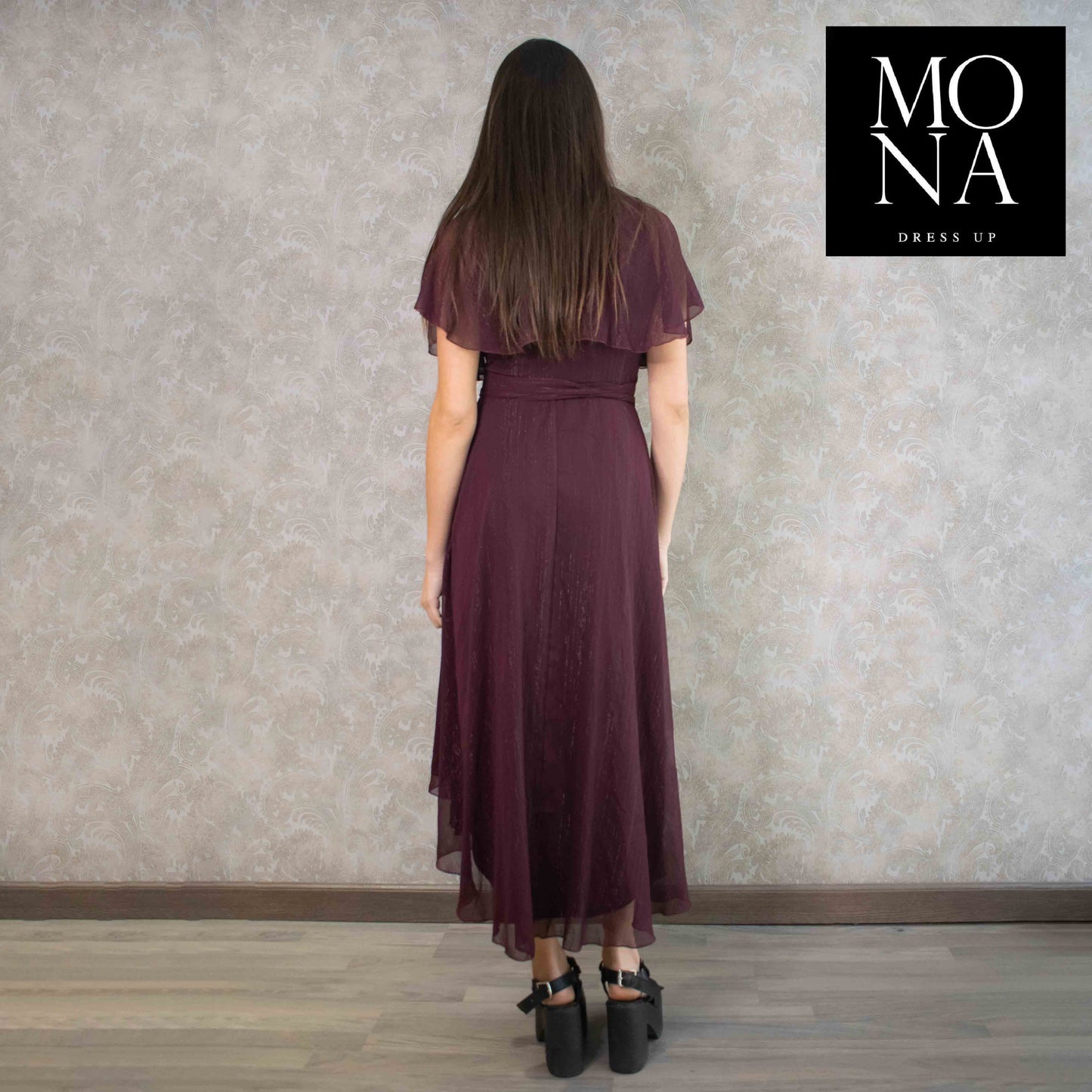 VESTIDO MIDI MILA BERENJENA