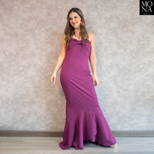 VESTIDO LARGO GERMAINE PÚRPURA