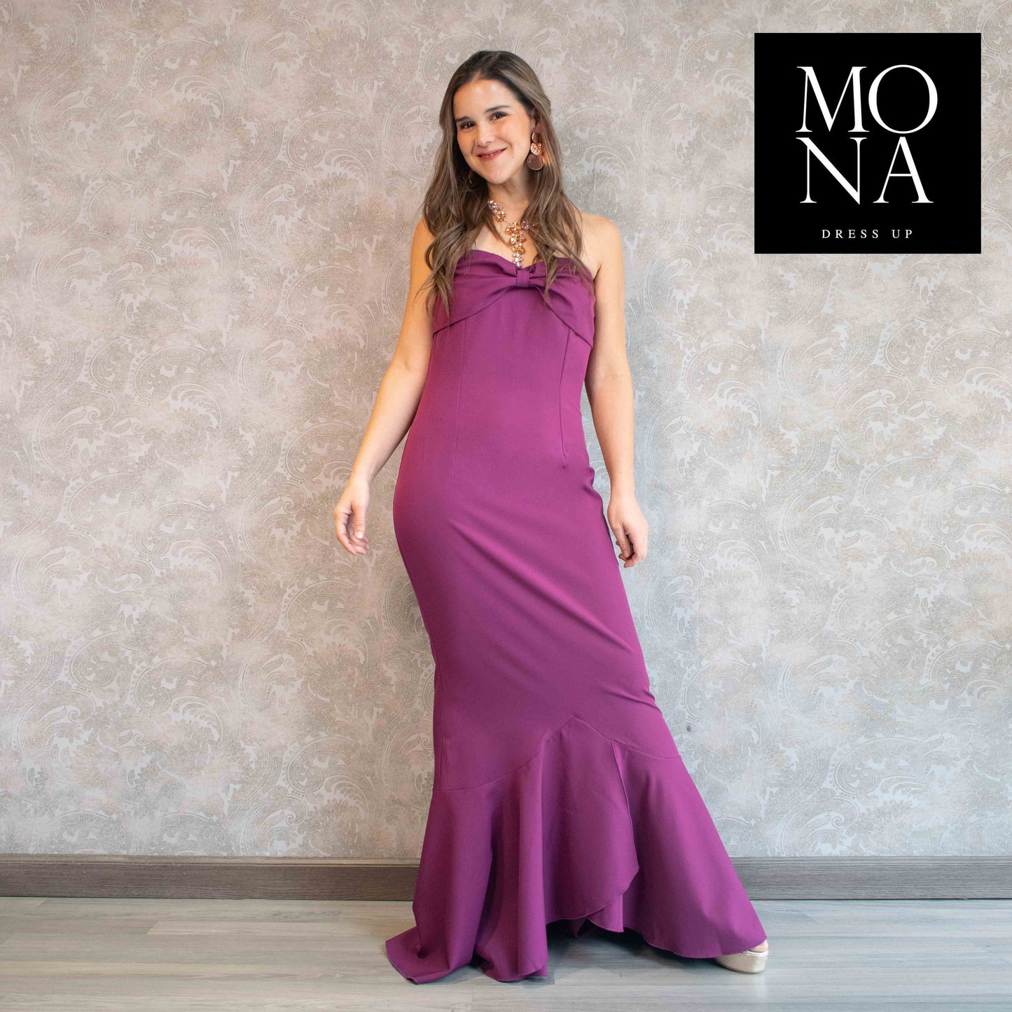 VESTIDO LARGO GERMAINE PÚRPURA
