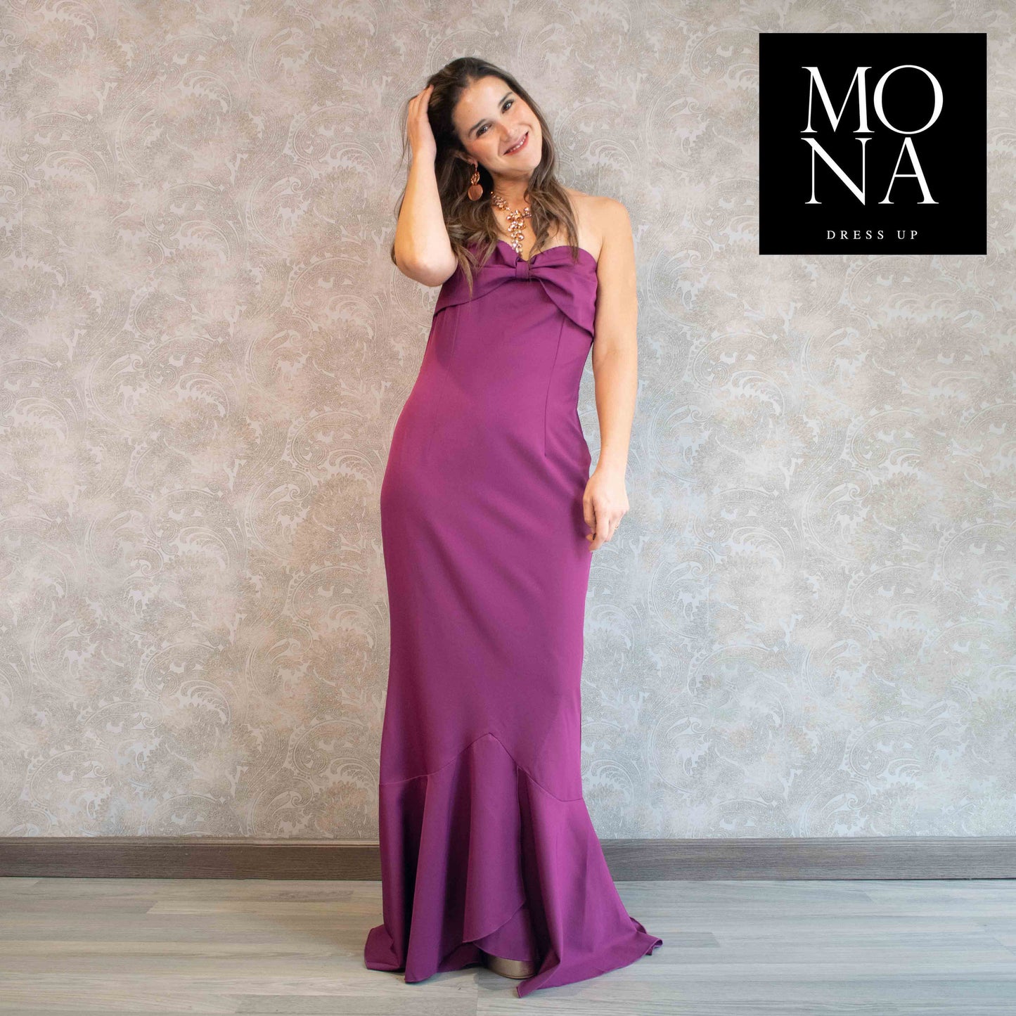 VESTIDO LARGO GERMAINE PÚRPURA
