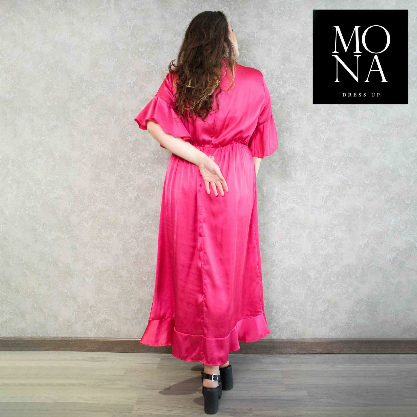 VESTIDO LARGO AURORA FUCSIA