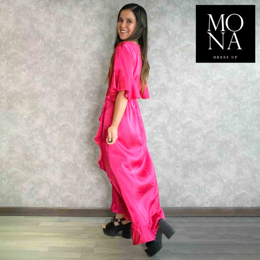 VESTIDO LARGO AURORA FUCSIA