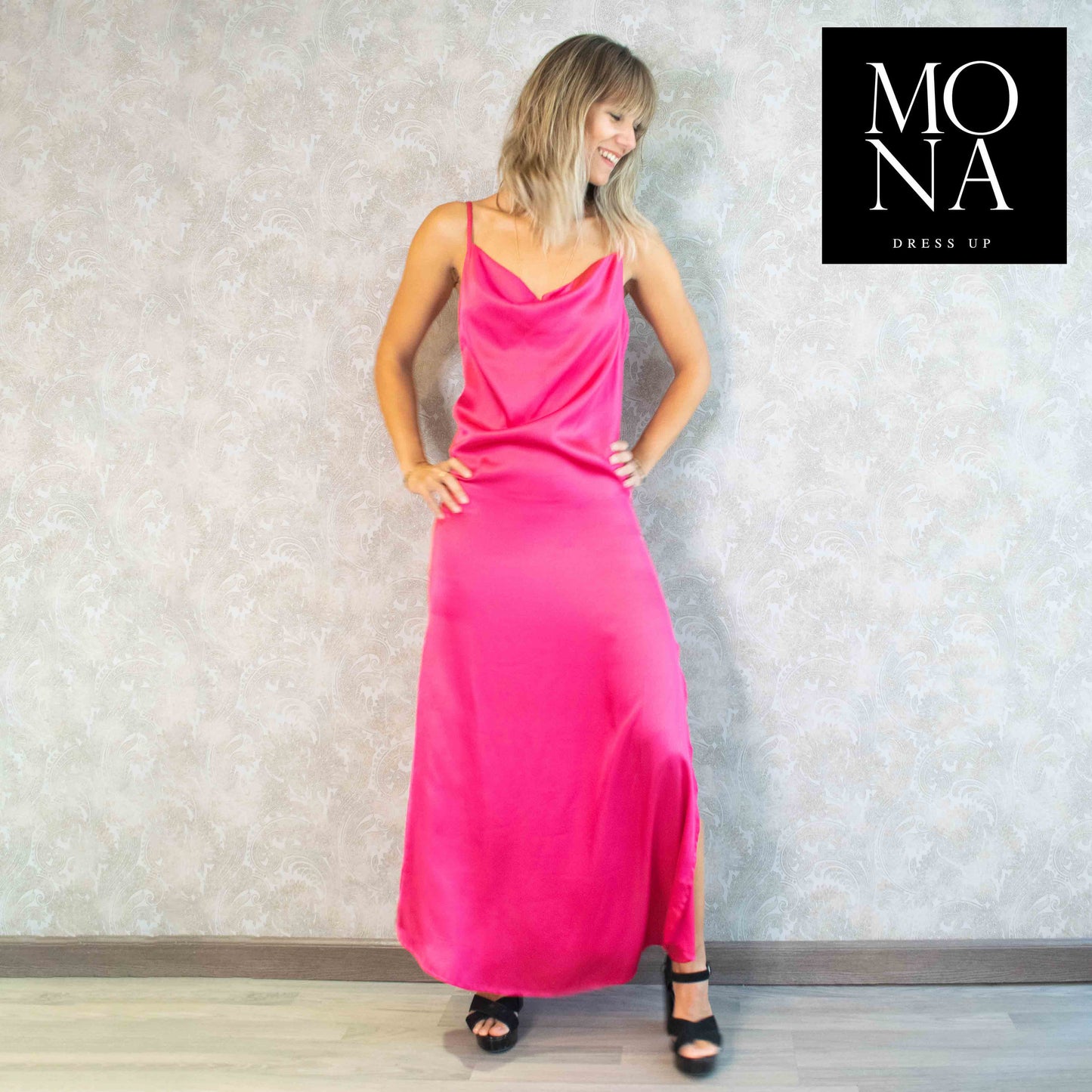 VESTIDO LARGO NICANORA FUCSIA