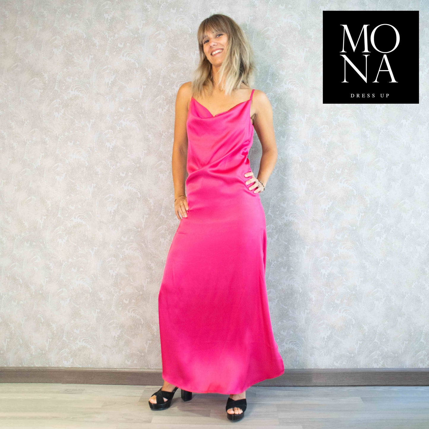 VESTIDO LARGO NICANORA FUCSIA