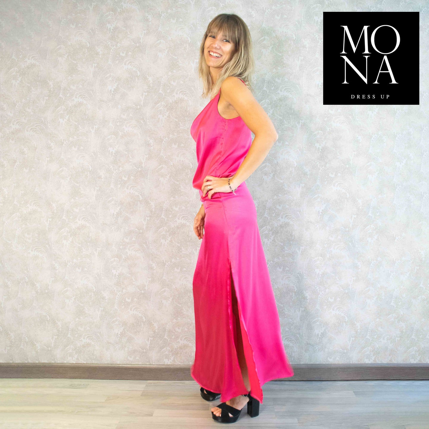 VESTIDO LARGO NICANORA FUCSIA