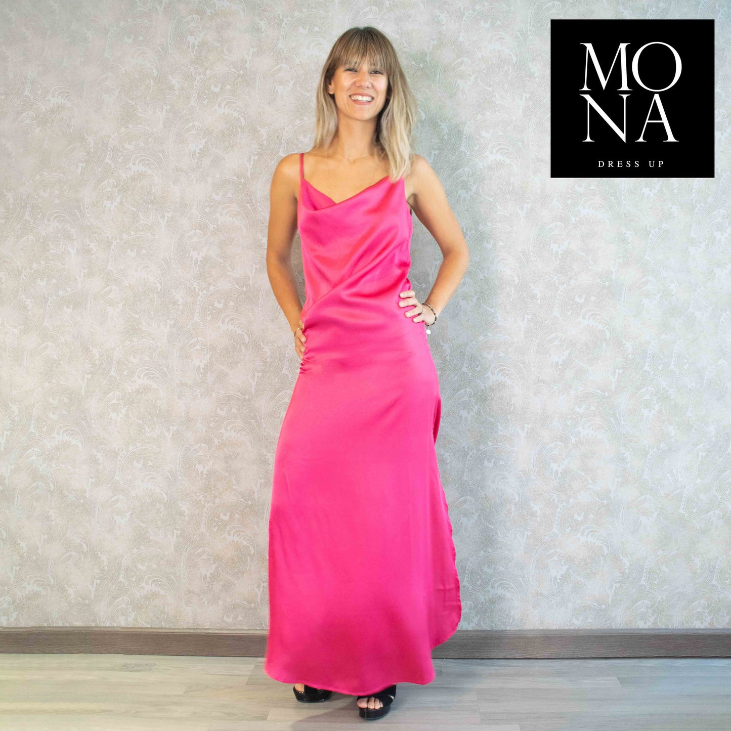 VESTIDO LARGO NICANORA FUCSIA