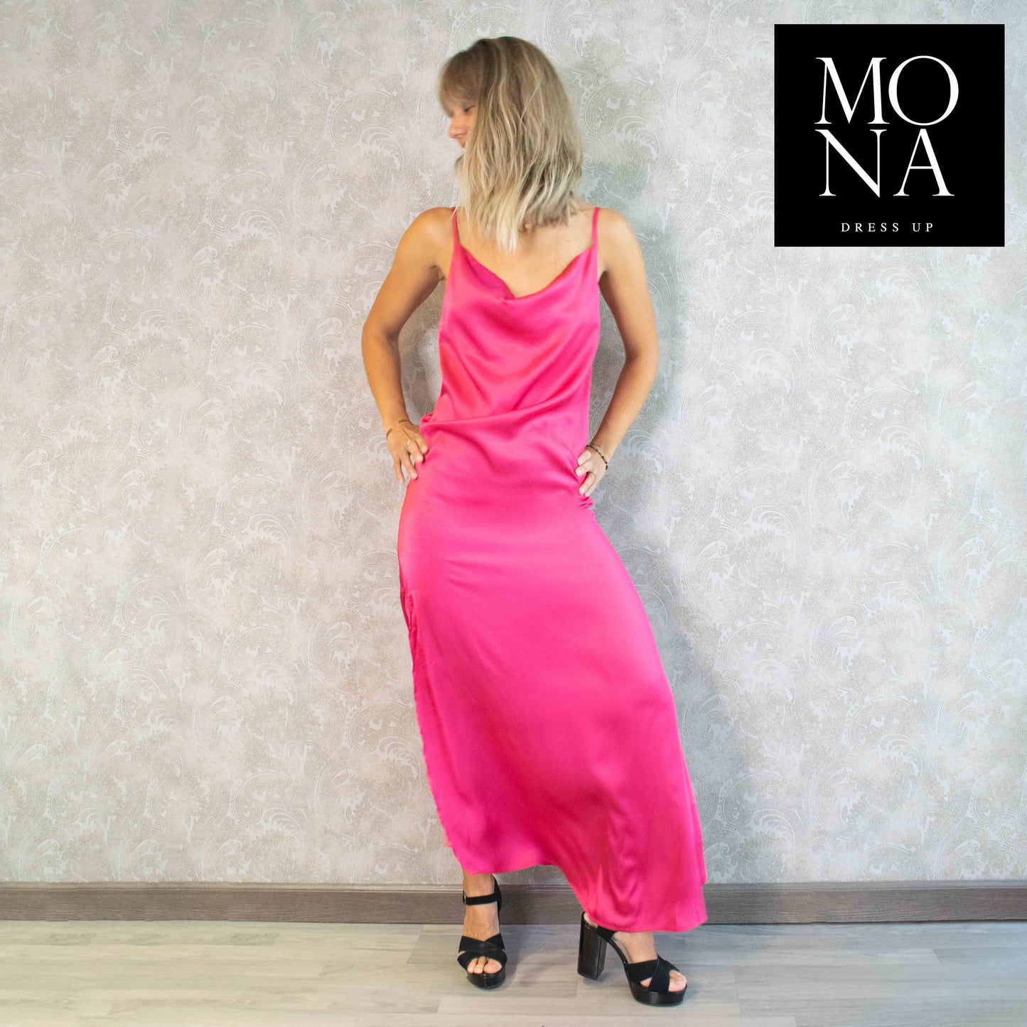 VESTIDO LARGO NICANORA FUCSIA