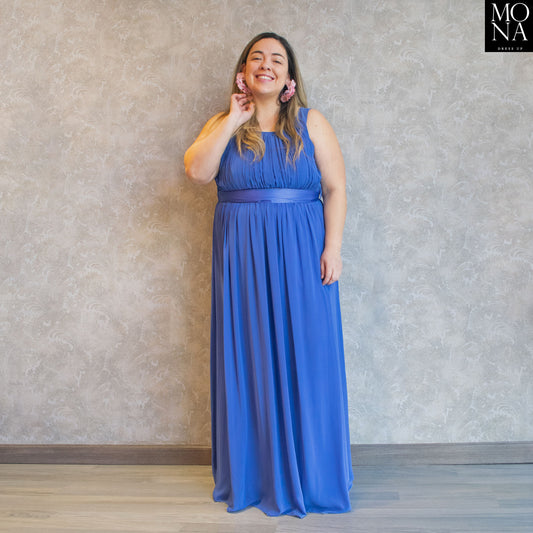 VESTIDO LARGO FLORENCIA AZUL