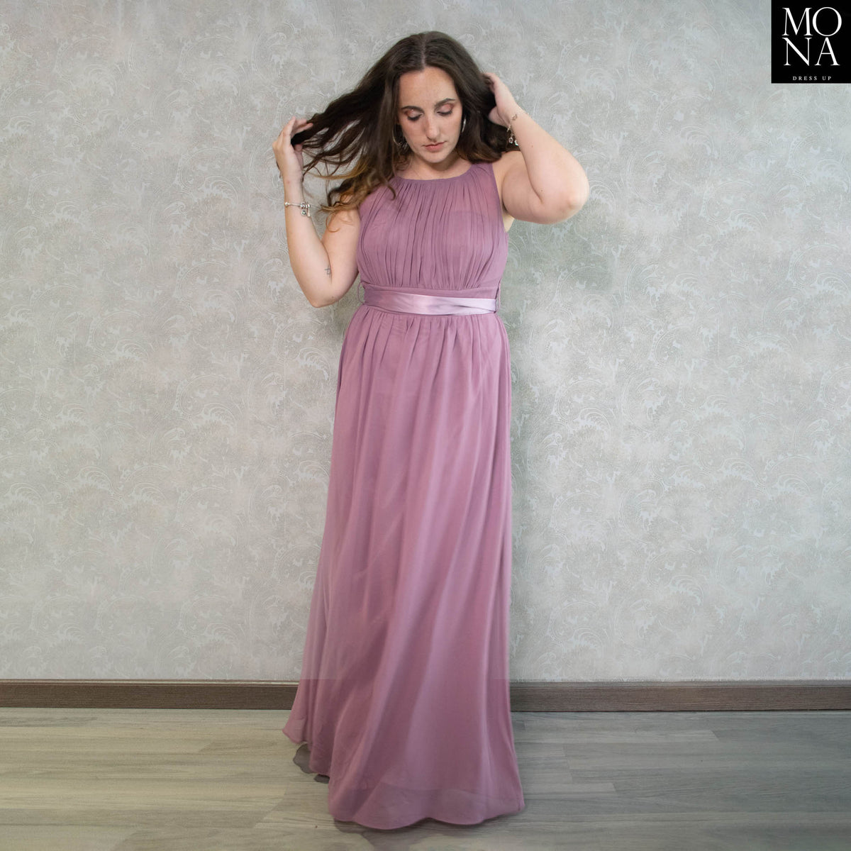 Vestido largo Florencia malva