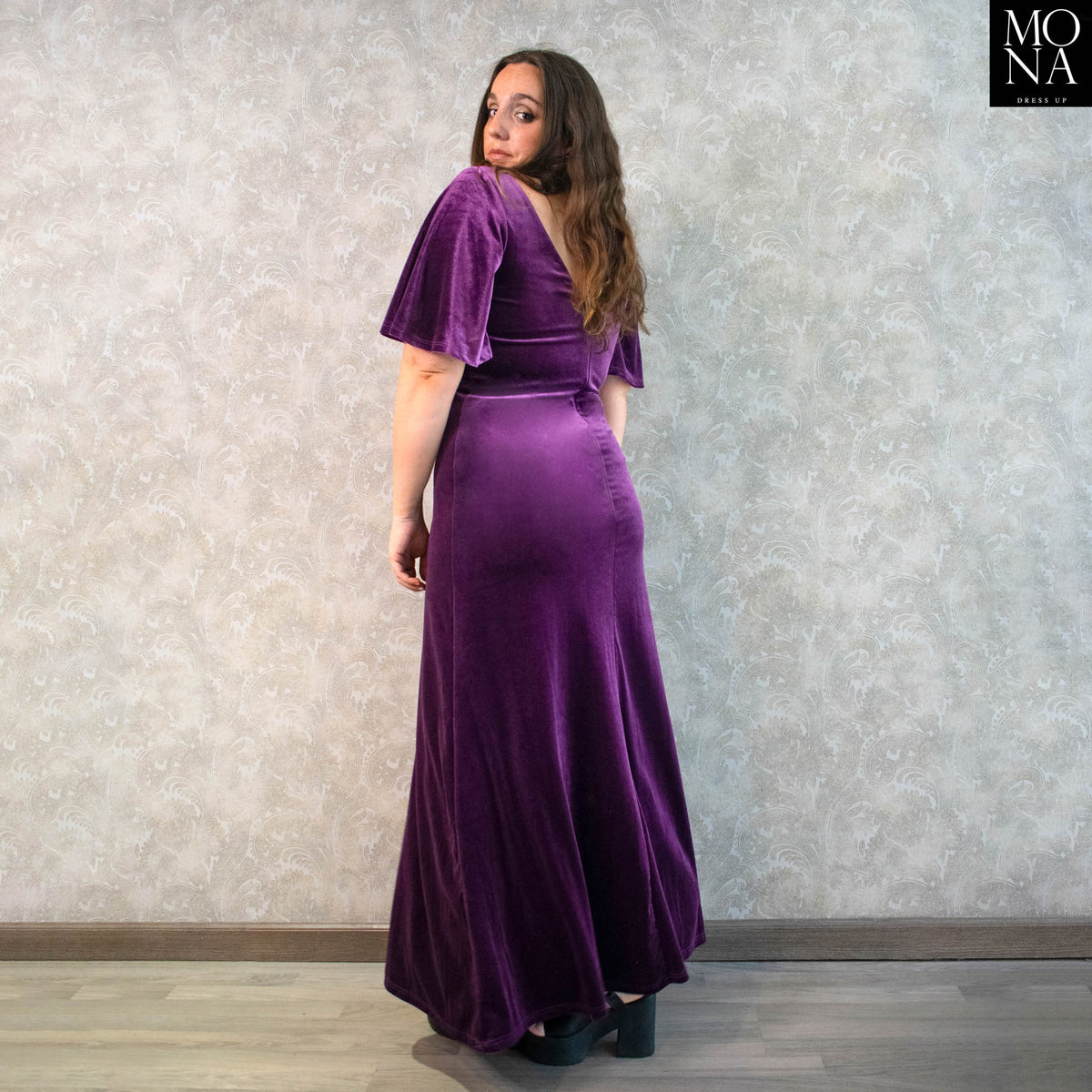 Vestido largo Giannina morado, foto 2 de 3