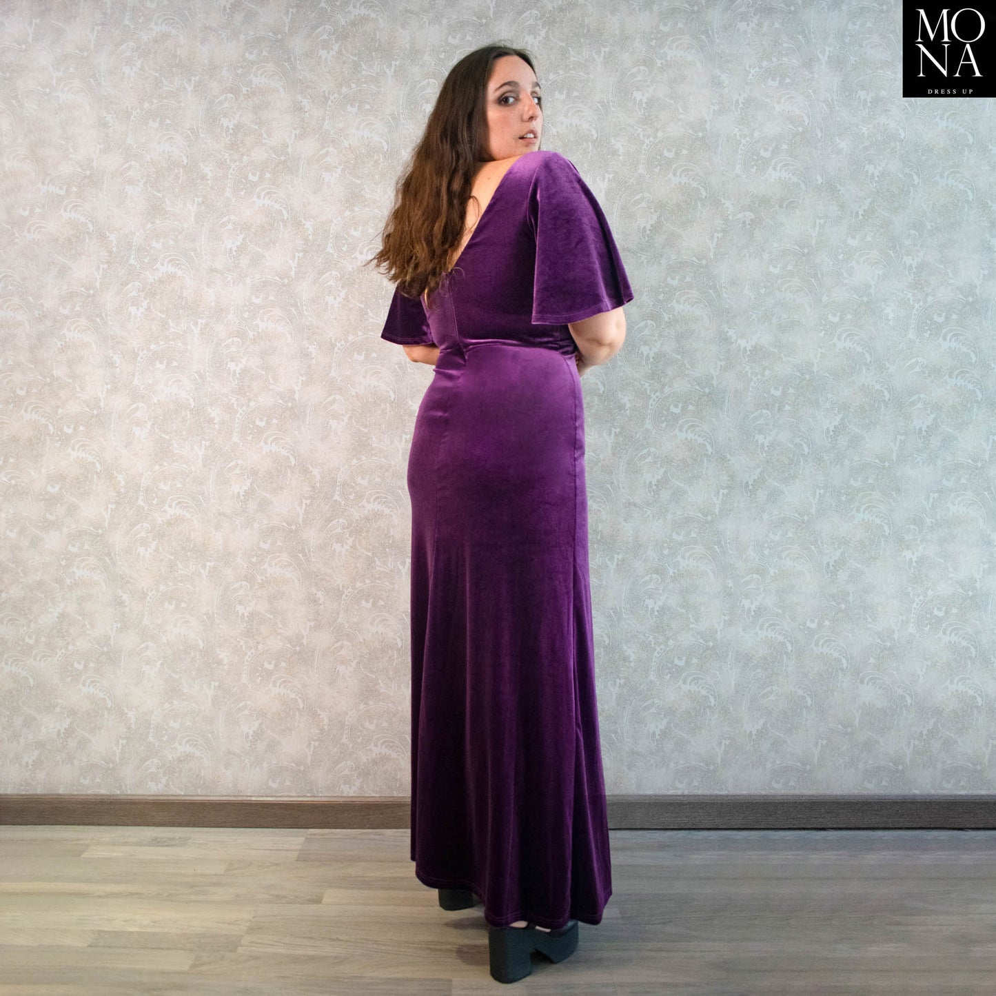 VESTIDO LARGO GIANNINA MORADO