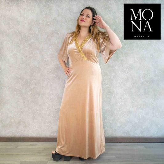 VESTIDO LARGO ORNELLA BEIGE