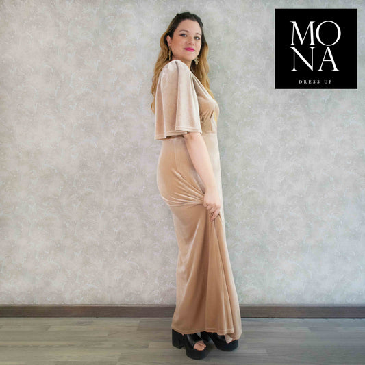 VESTIDO LARGO ORNELLA BEIGE