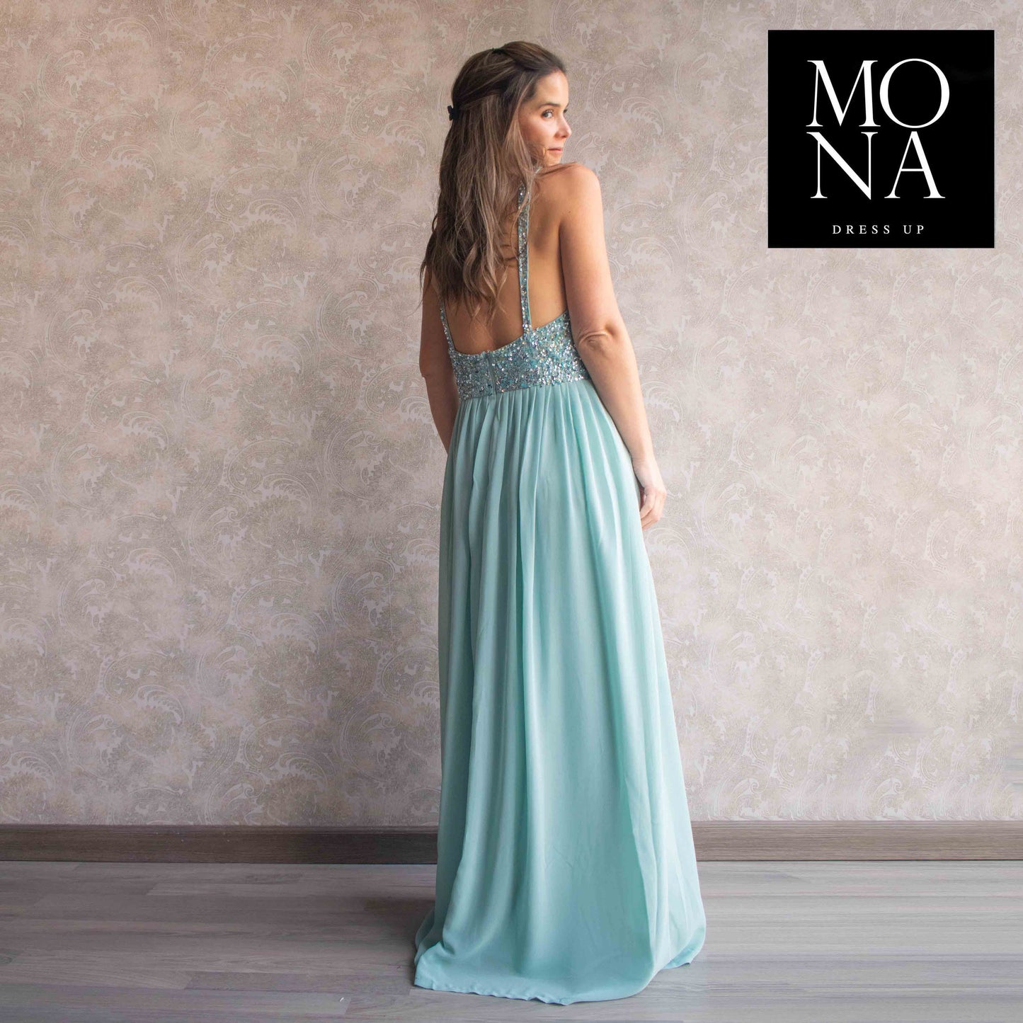 VESTIDO LARGO ANDRE CELESTE