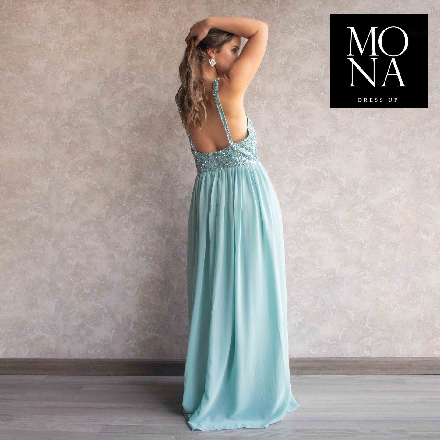 VESTIDO LARGO ANDRE CELESTE