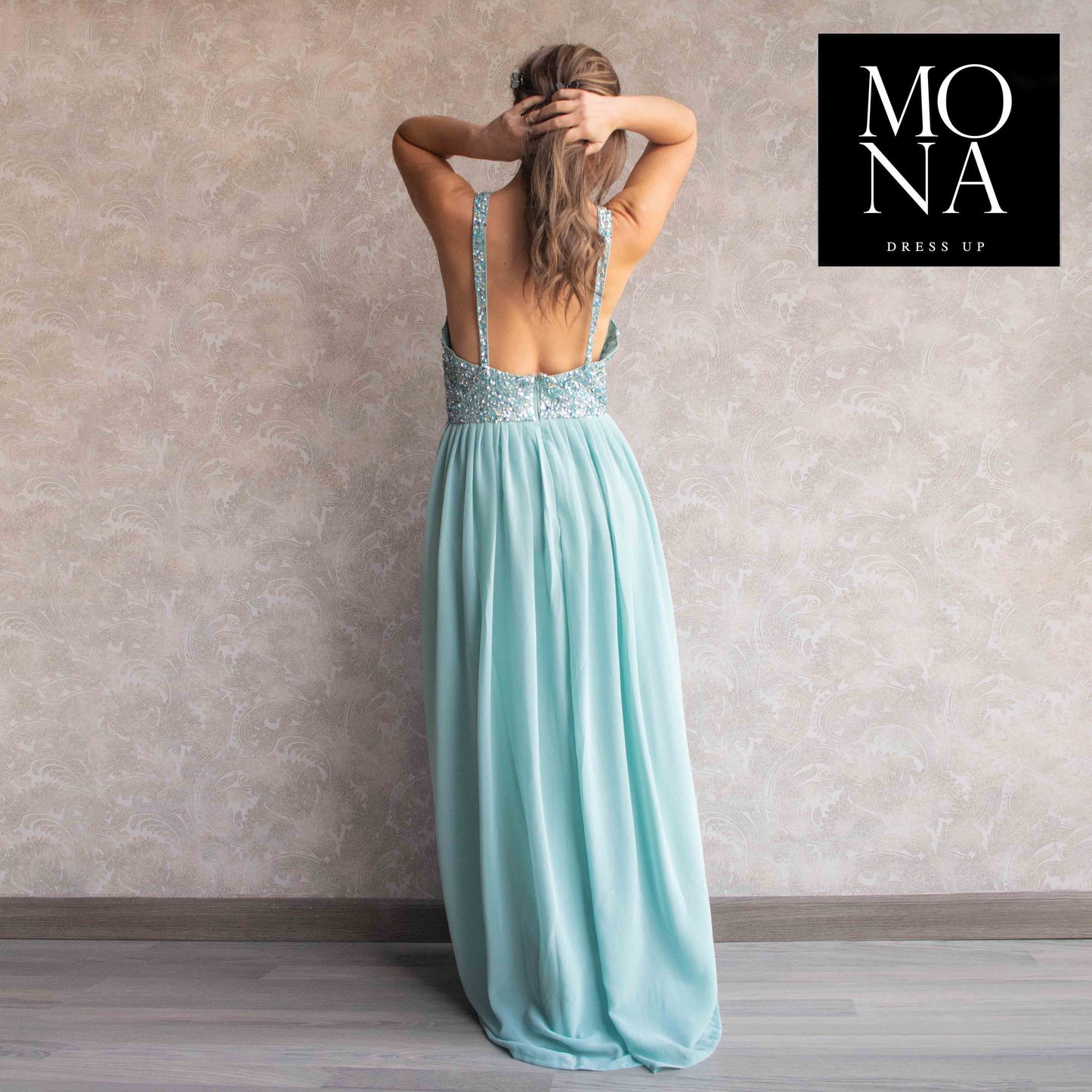 VESTIDO LARGO ANDRE CELESTE