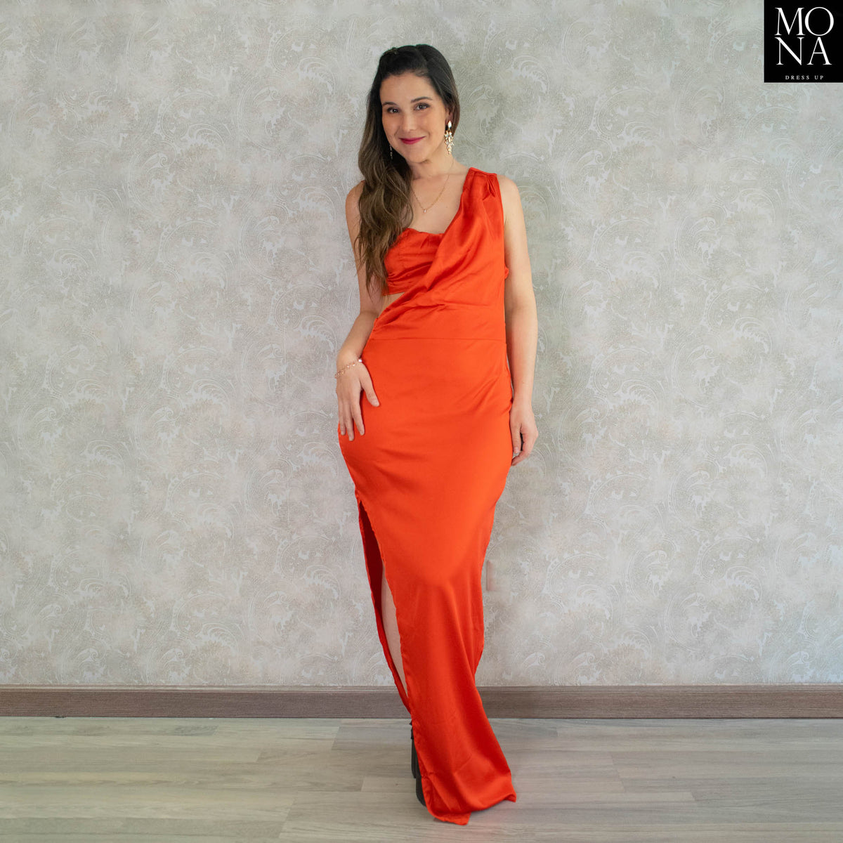 Vestido largo Badra rojo, foto 2 de 6