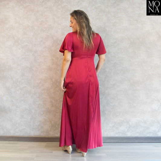 VESTIDO LARGO ADALIA BURDEO