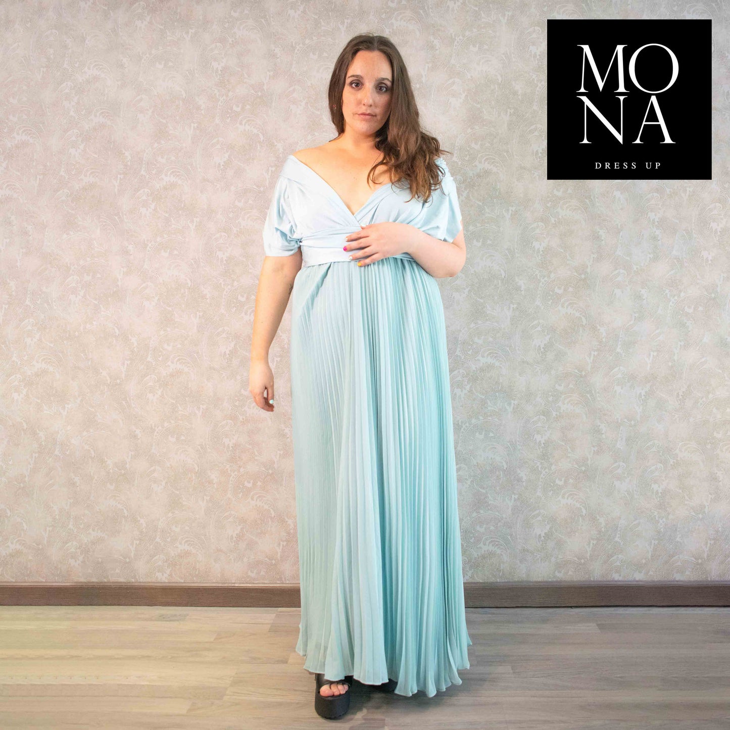 VESTIDO LARGO DALILA CELESTE