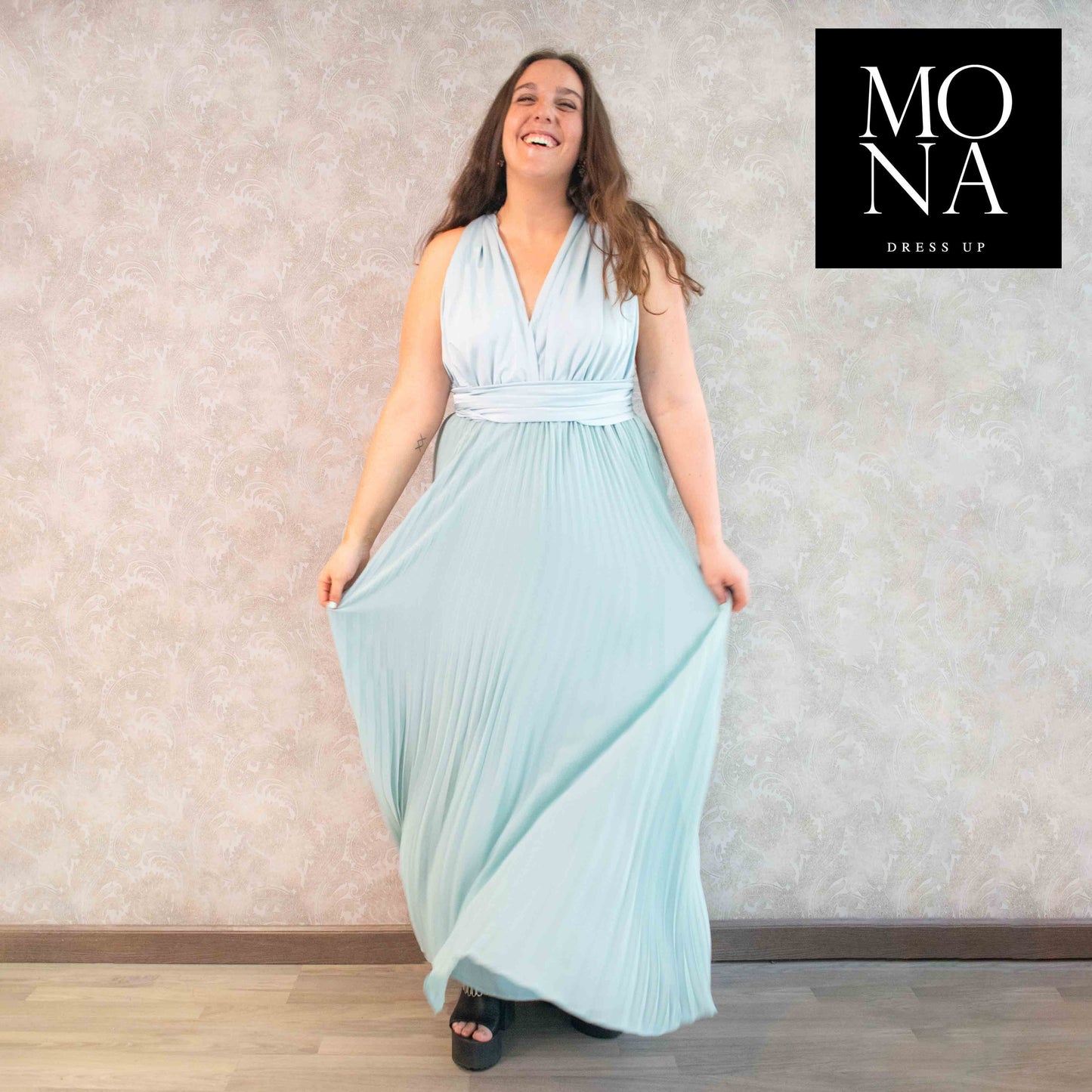 VESTIDO LARGO DALILA CELESTE