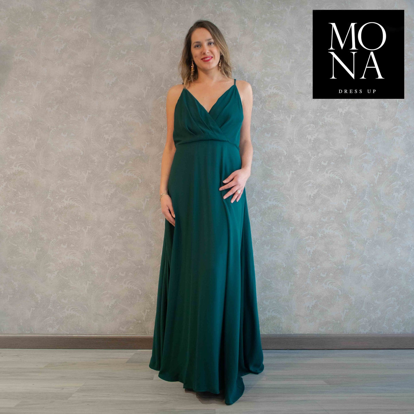 VESTIDO LARGO ELENA VERDE