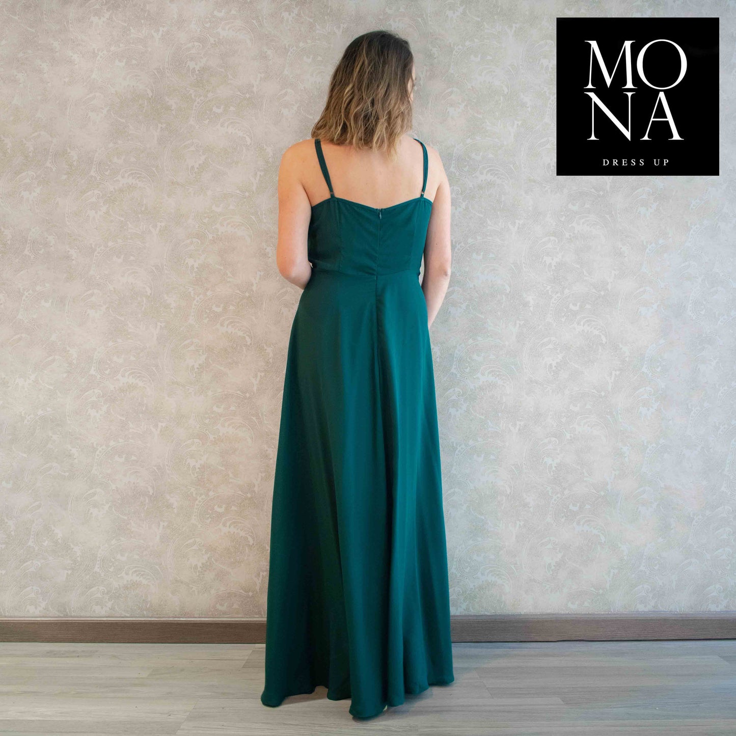 VESTIDO LARGO ELENA VERDE