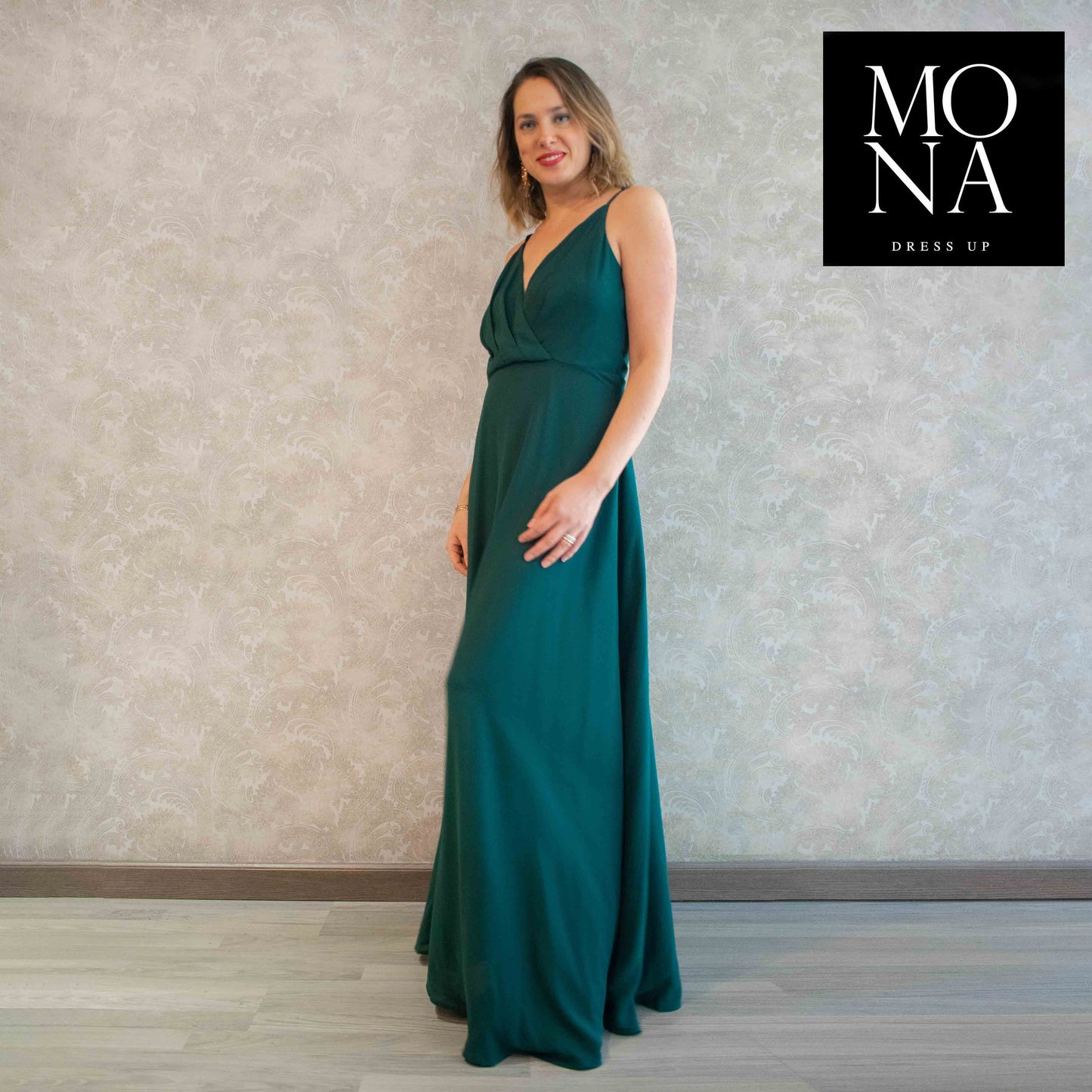VESTIDO LARGO ELENA VERDE