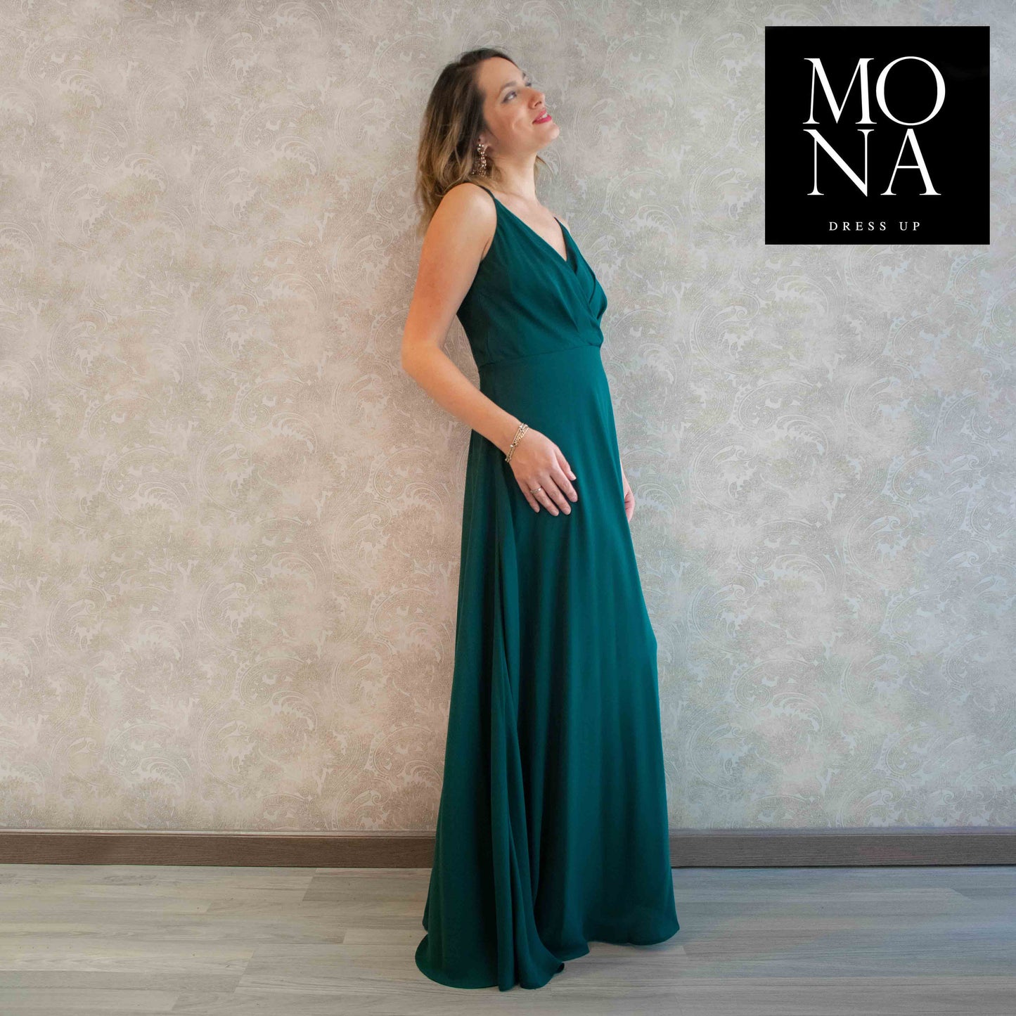 VESTIDO LARGO ELENA VERDE