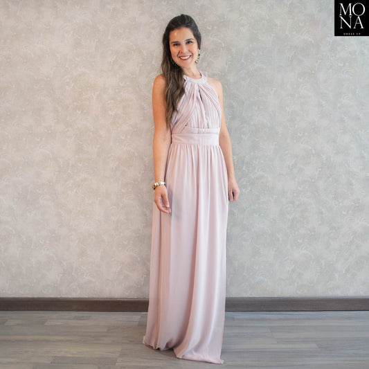 VESTIDO LARGO BRUNA PALO ROSA