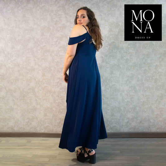 VESTIDO LARGO FRANCA AZUL