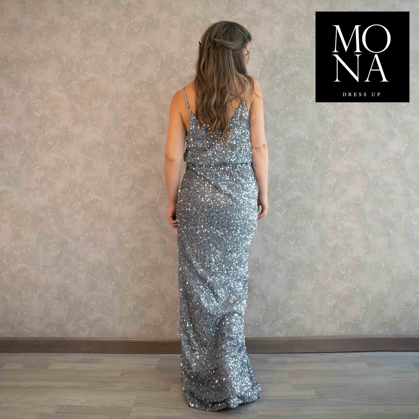 VESTIDO LARGO ONA GRIS