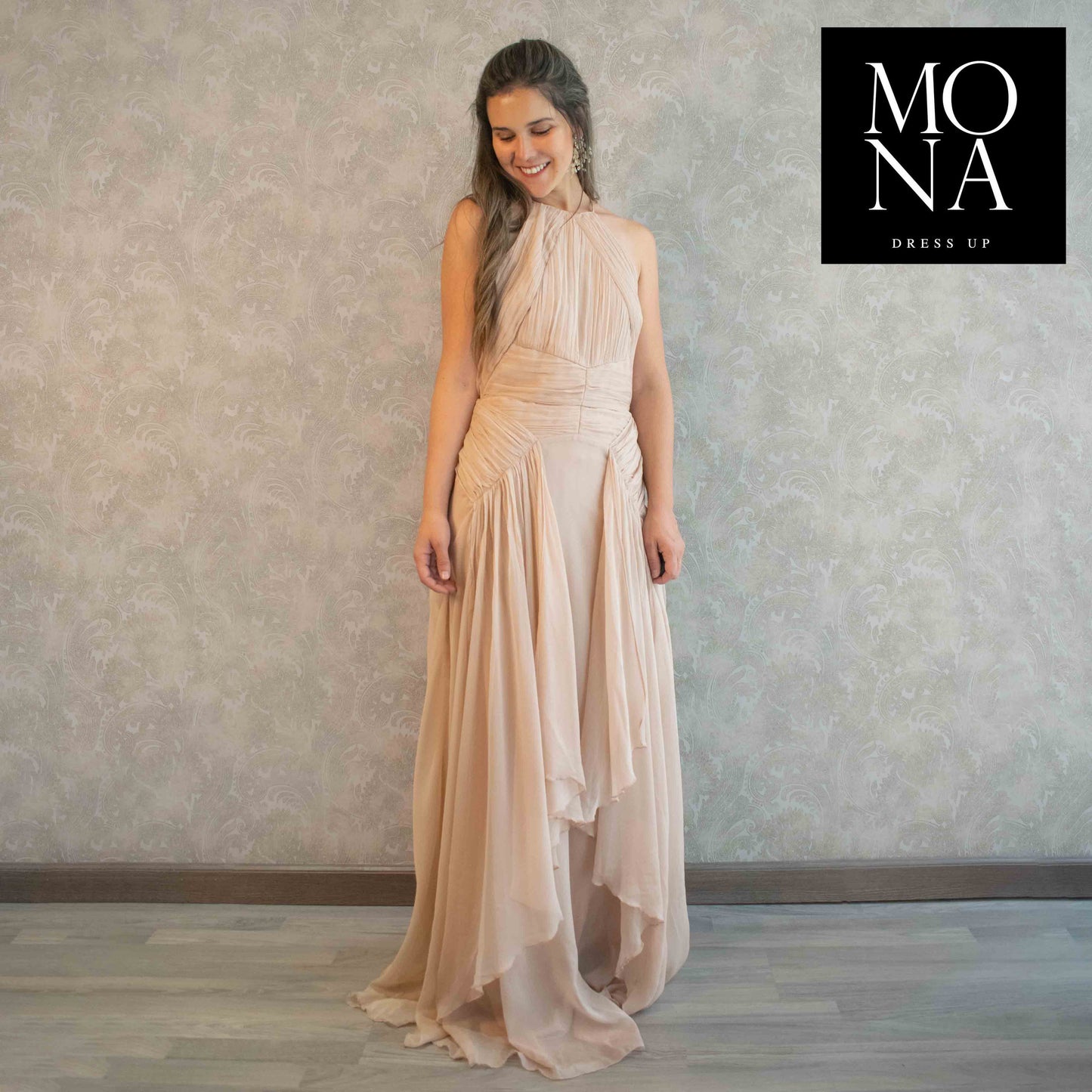 VESTIDO LARGO LUCRECIA NUDE