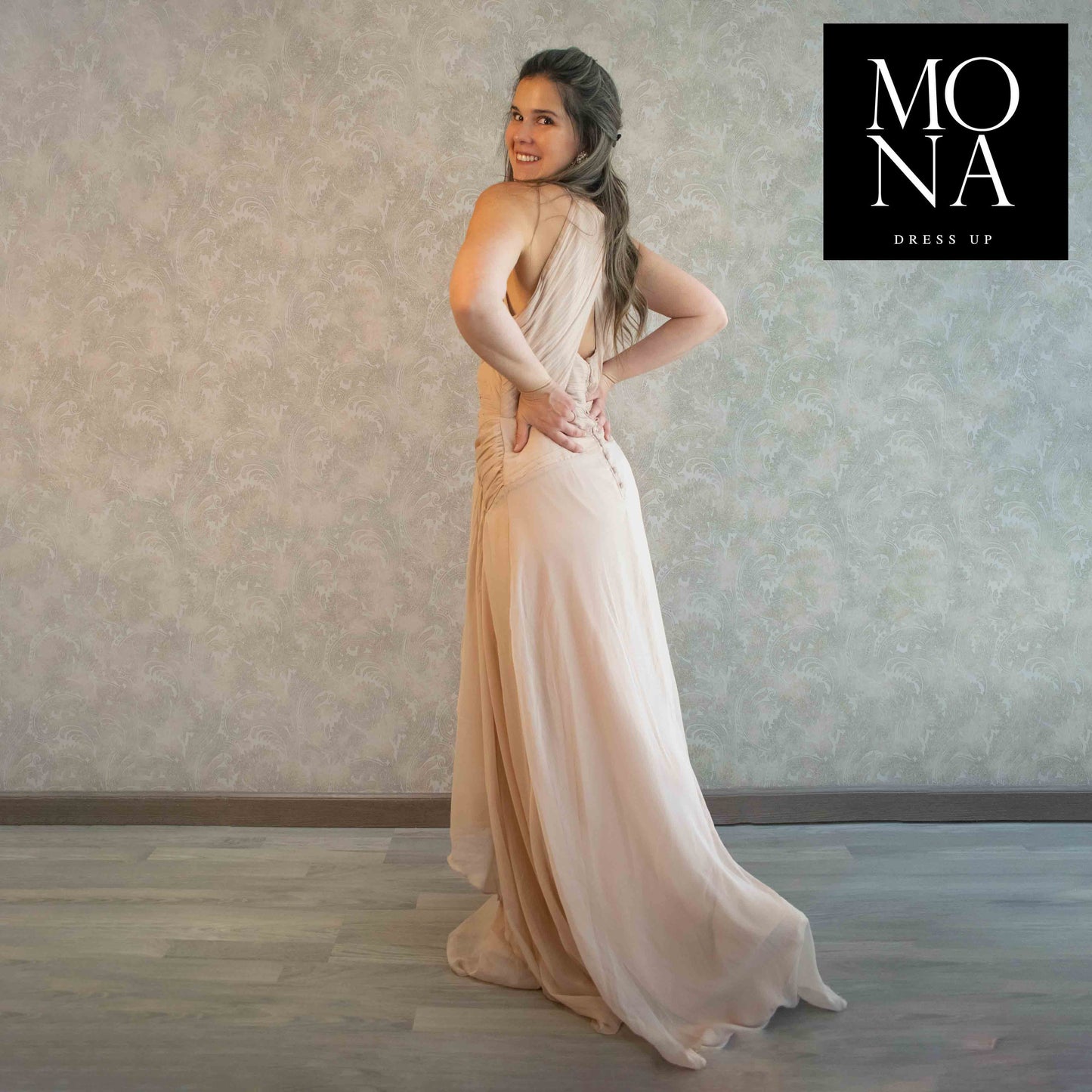 VESTIDO LARGO LUCRECIA NUDE