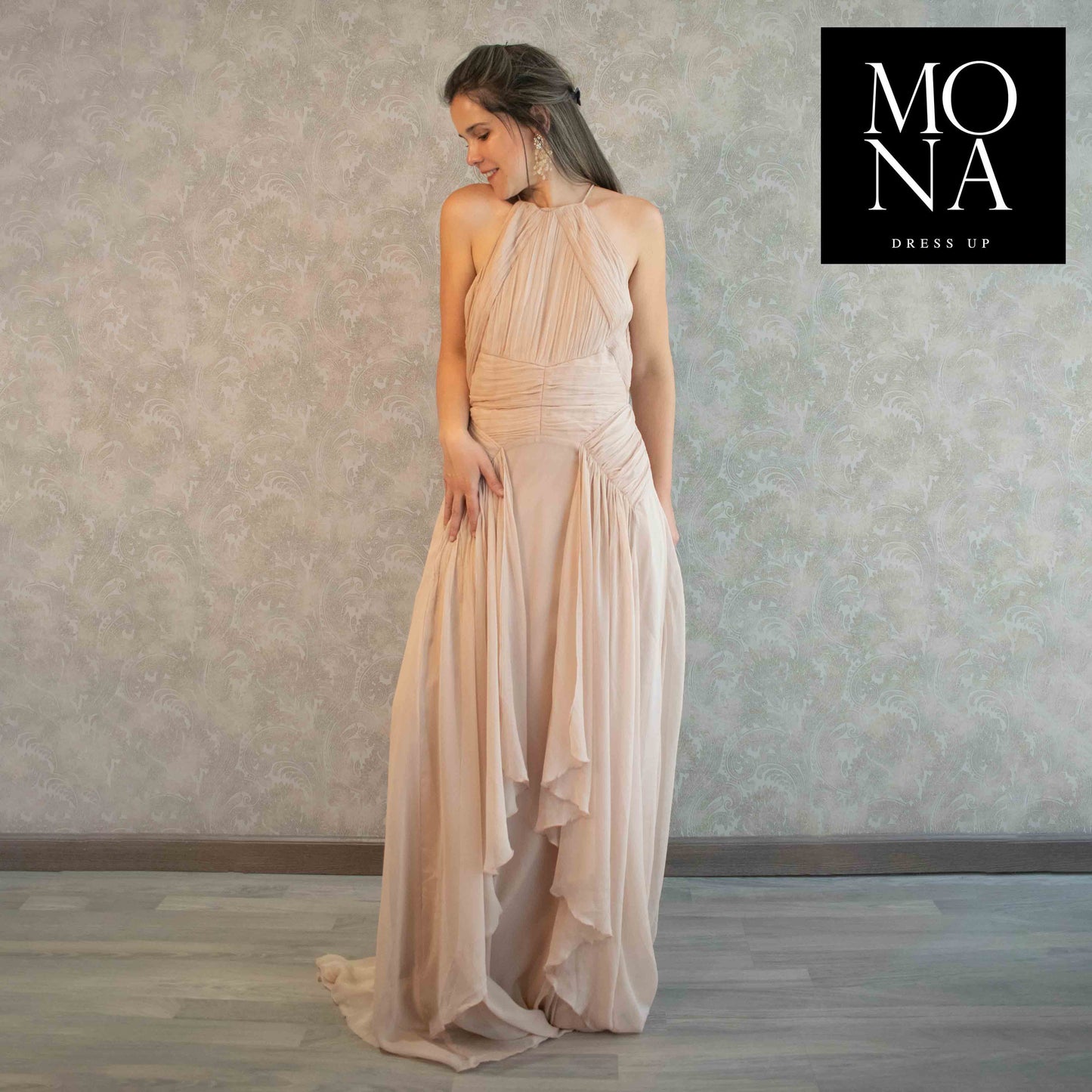 VESTIDO LARGO LUCRECIA NUDE
