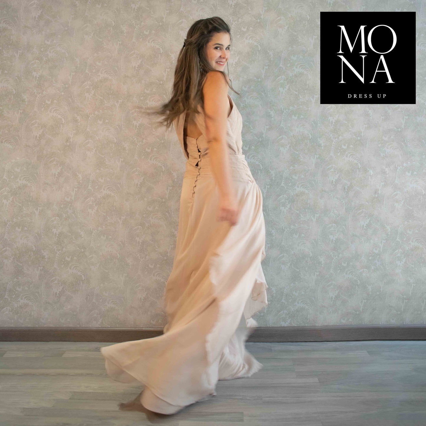 VESTIDO LARGO LUCRECIA NUDE
