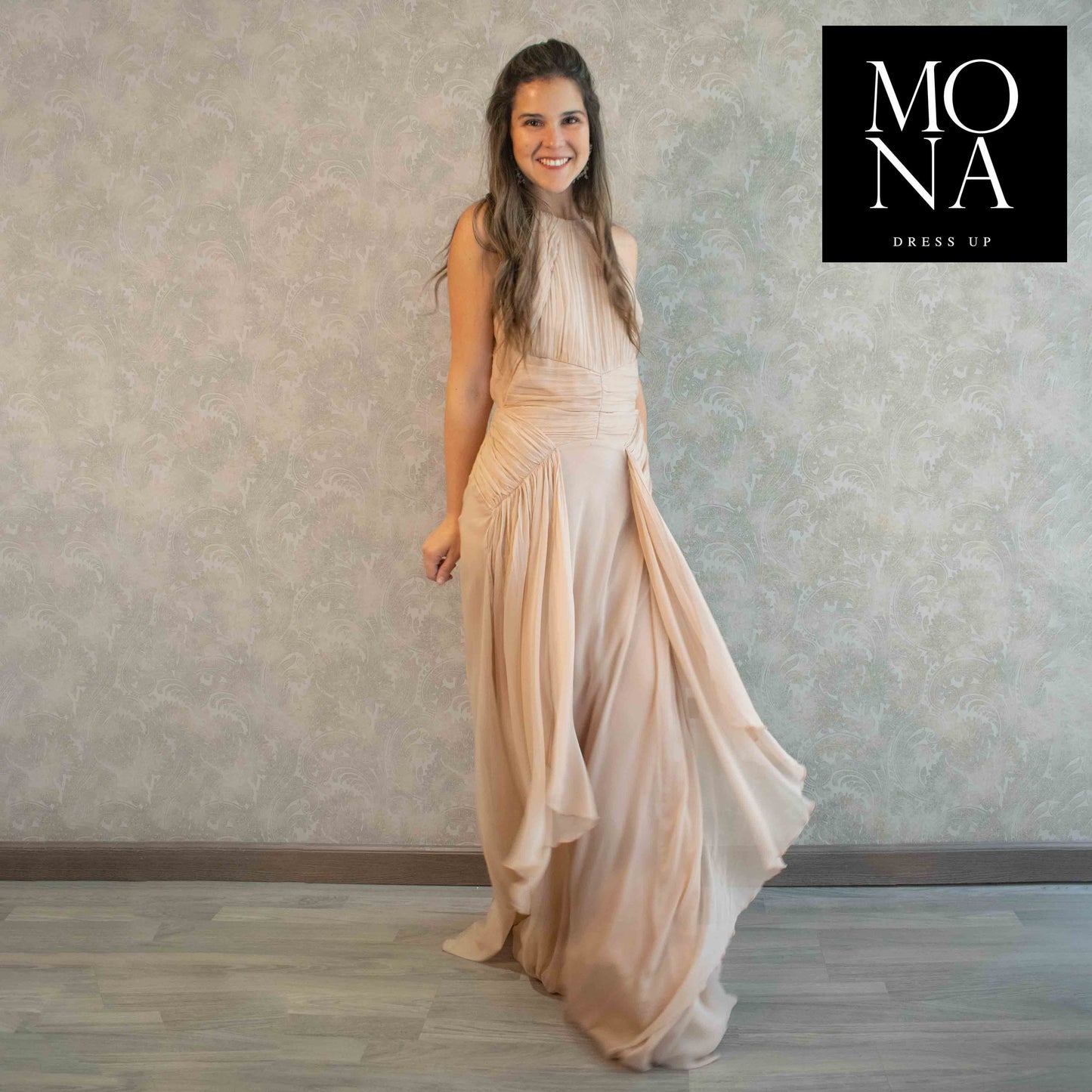 VESTIDO LARGO LUCRECIA NUDE