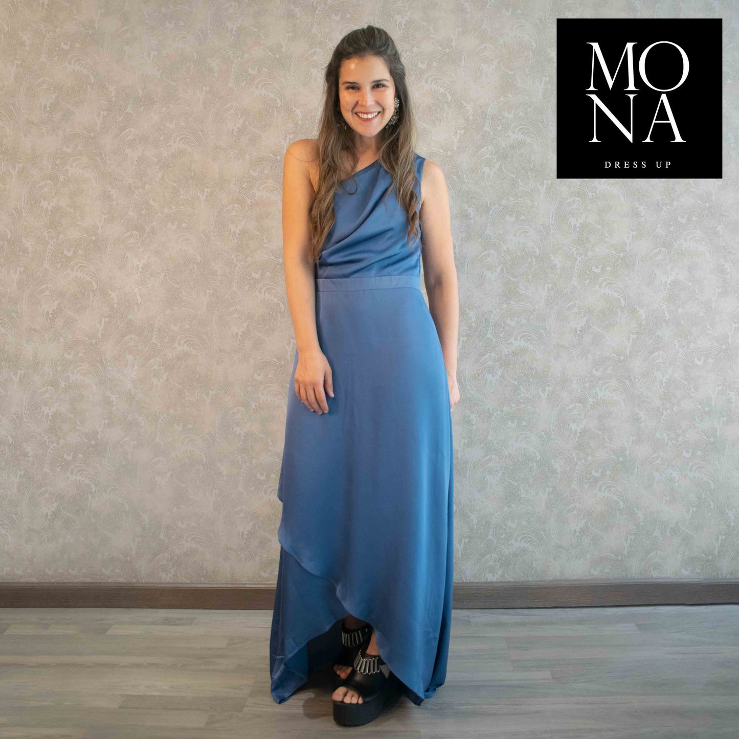 VESTIDO LARGO MAR AZUL VELA