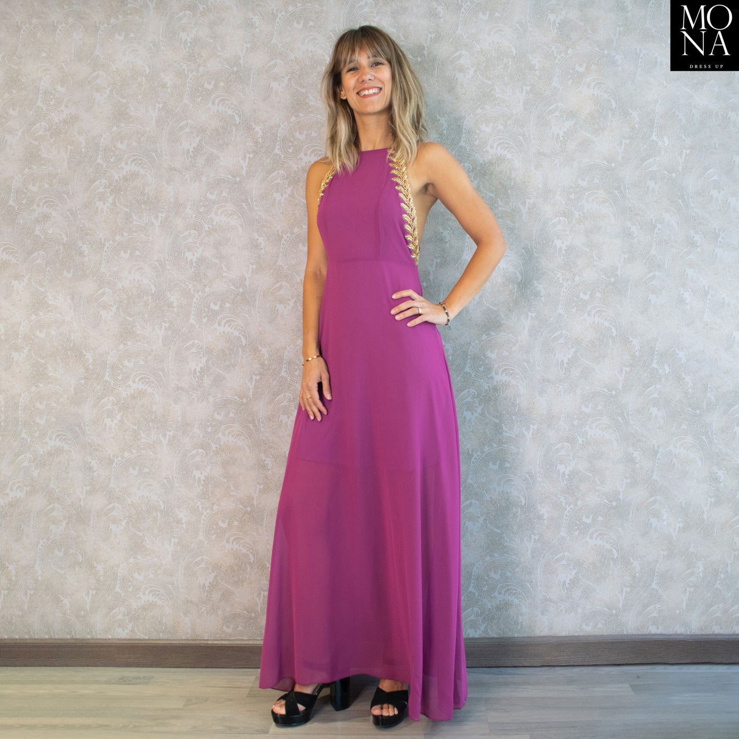 VESTIDO LARGO VIVIANA MAGENTA