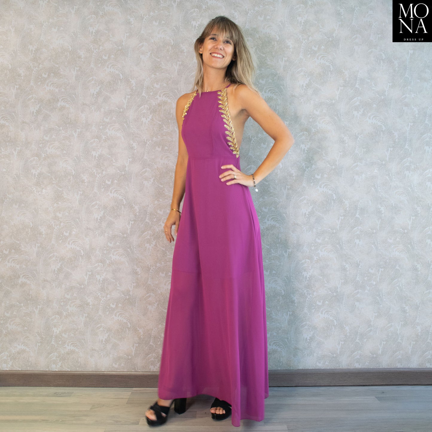 VESTIDO LARGO VIVIANA MAGENTA