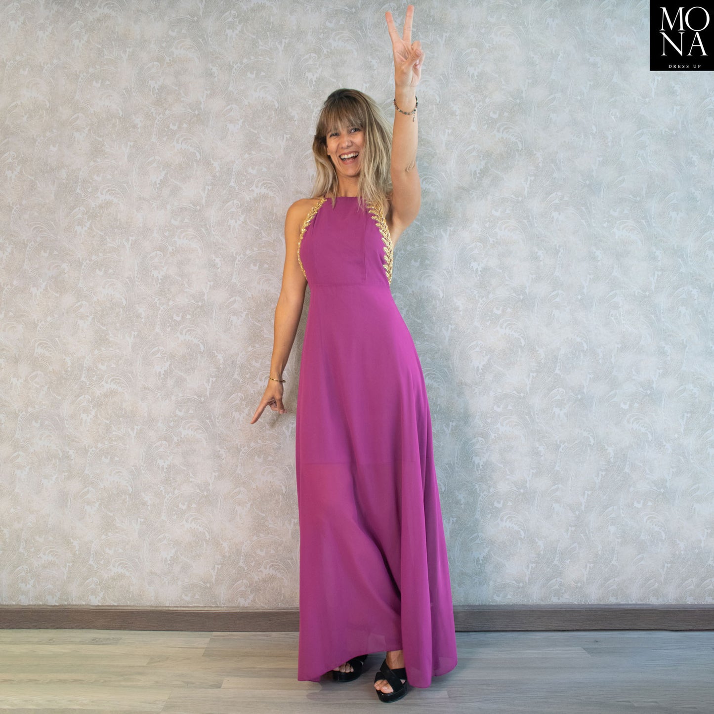 VESTIDO LARGO VIVIANA MAGENTA