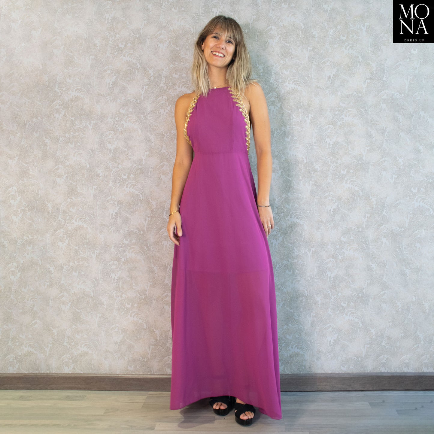VESTIDO LARGO VIVIANA MAGENTA