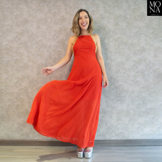 VESTIDO LARGO VIVIANA ROJO