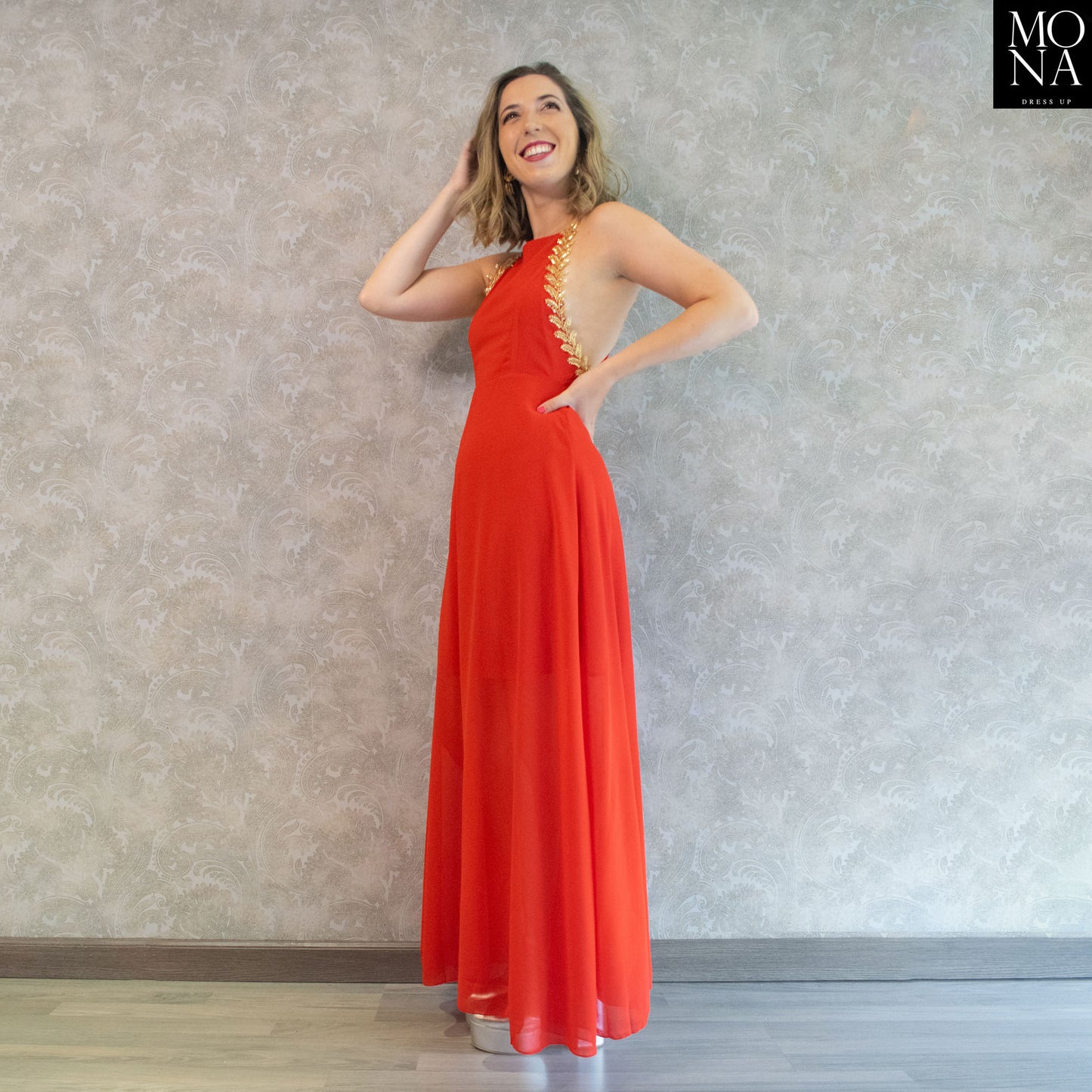 VESTIDO LARGO VIVIANA ROJO