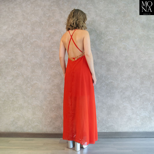 VESTIDO LARGO VIVIANA ROJO