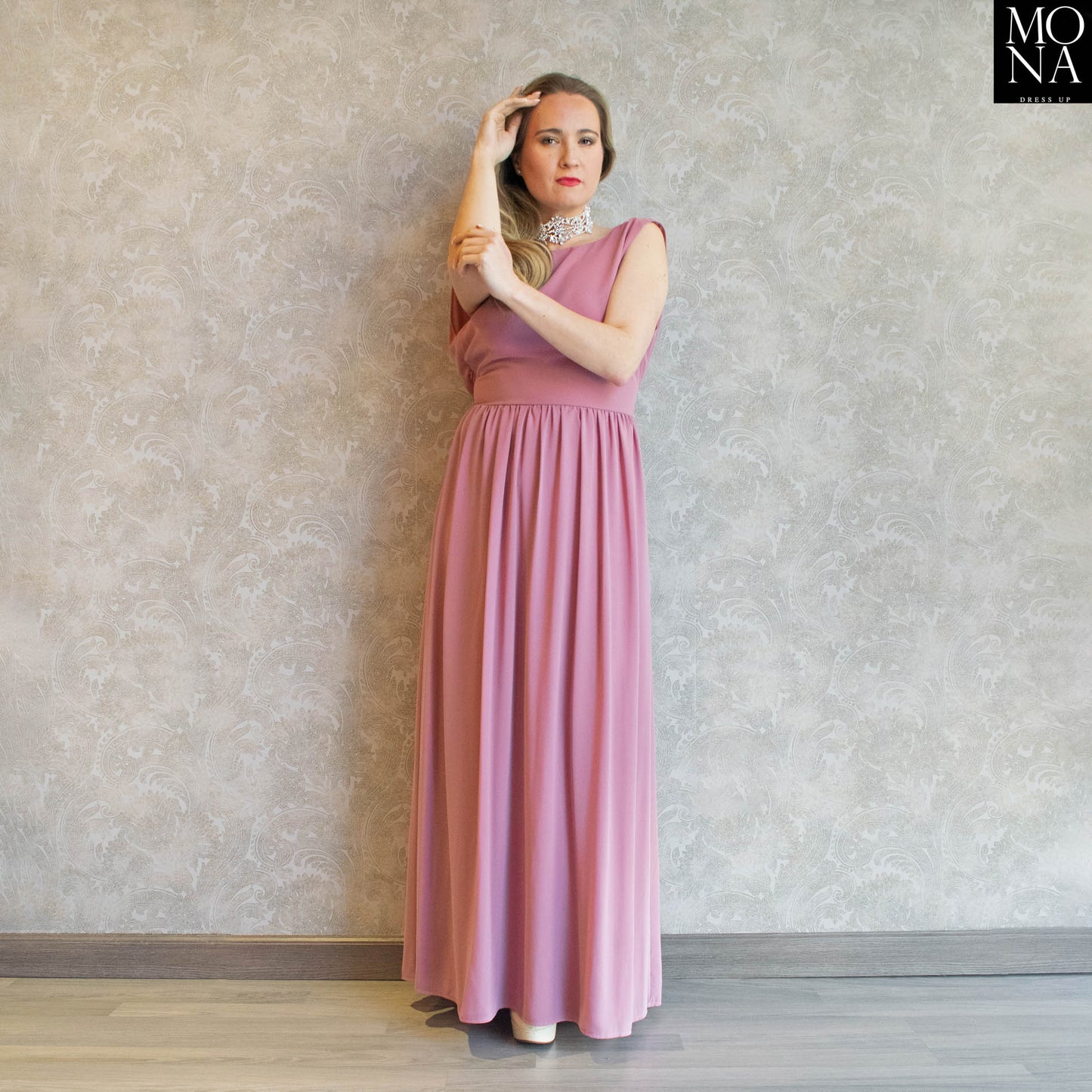 VESTIDO LARGO ABRIL ROSA