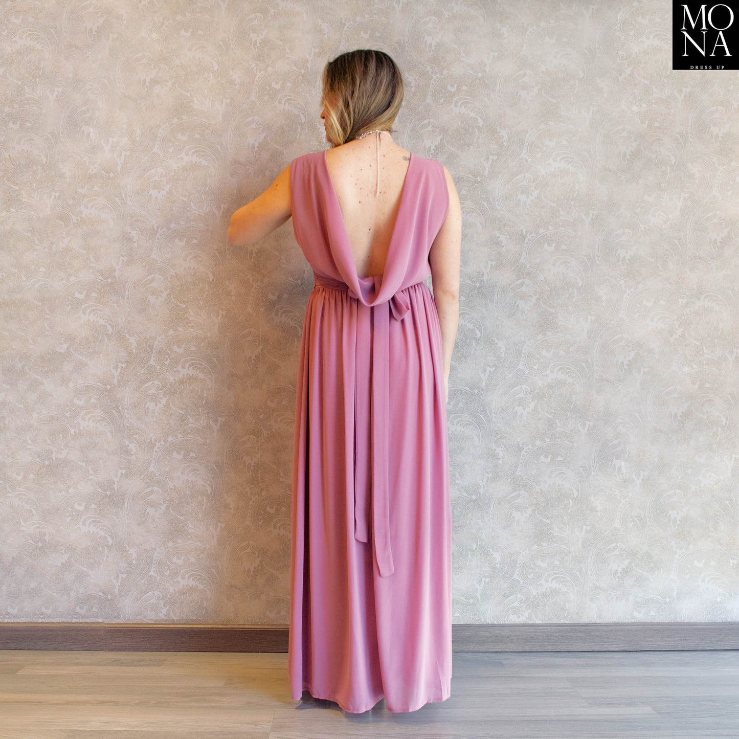 VESTIDO LARGO ABRIL ROSA