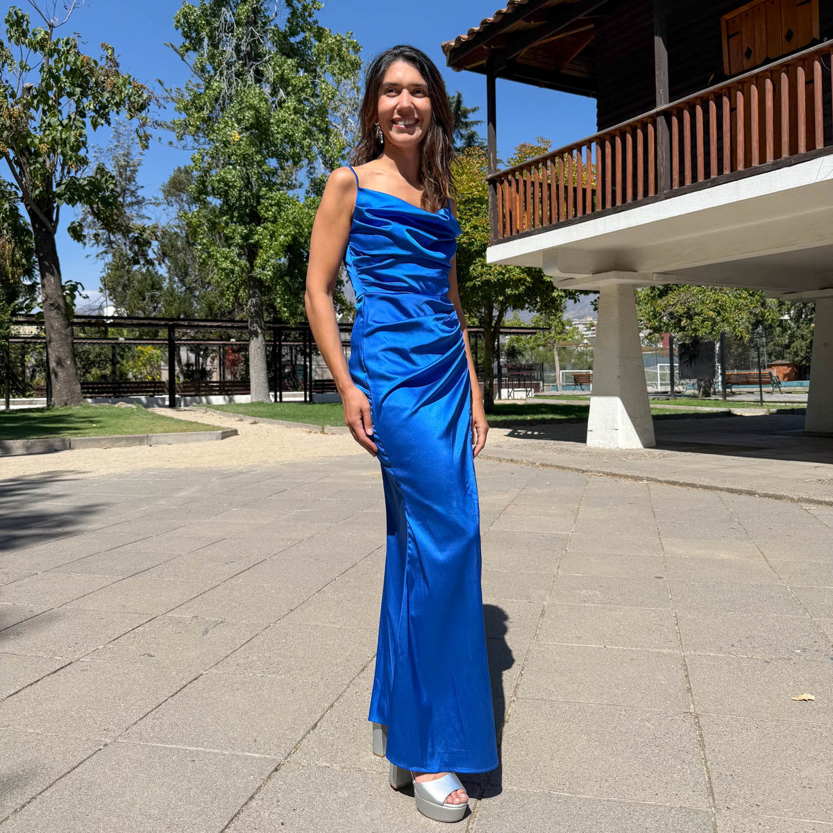 Vestido largo Ximena azulino, foto 5 de 7