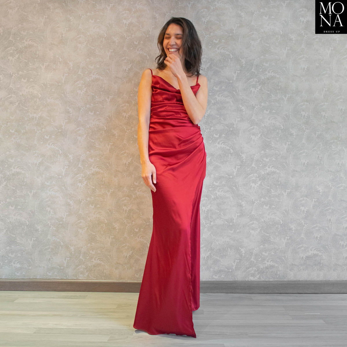 Vestido largo Ximena burdeo, foto 2 de 8